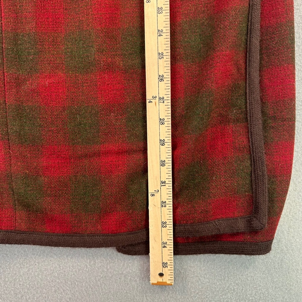 Banana Republic Wool Wrap Skirt Red Green Buffalo Plaid Made in Italy Size 2 - Picture 6 of 12